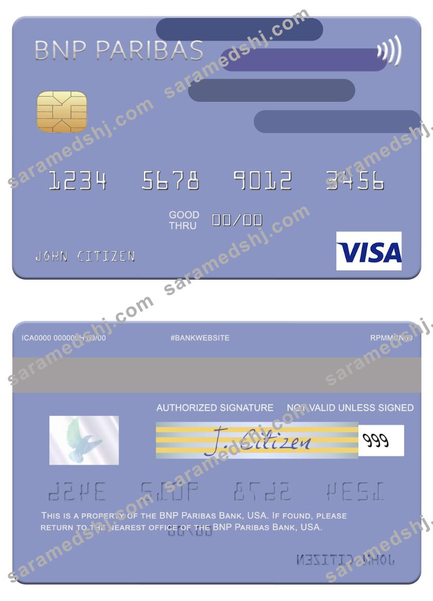 USA BNP Paribas Bank visa card